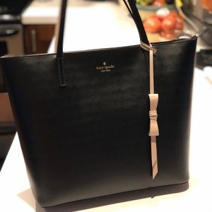 Kate Spade black leather tote bag